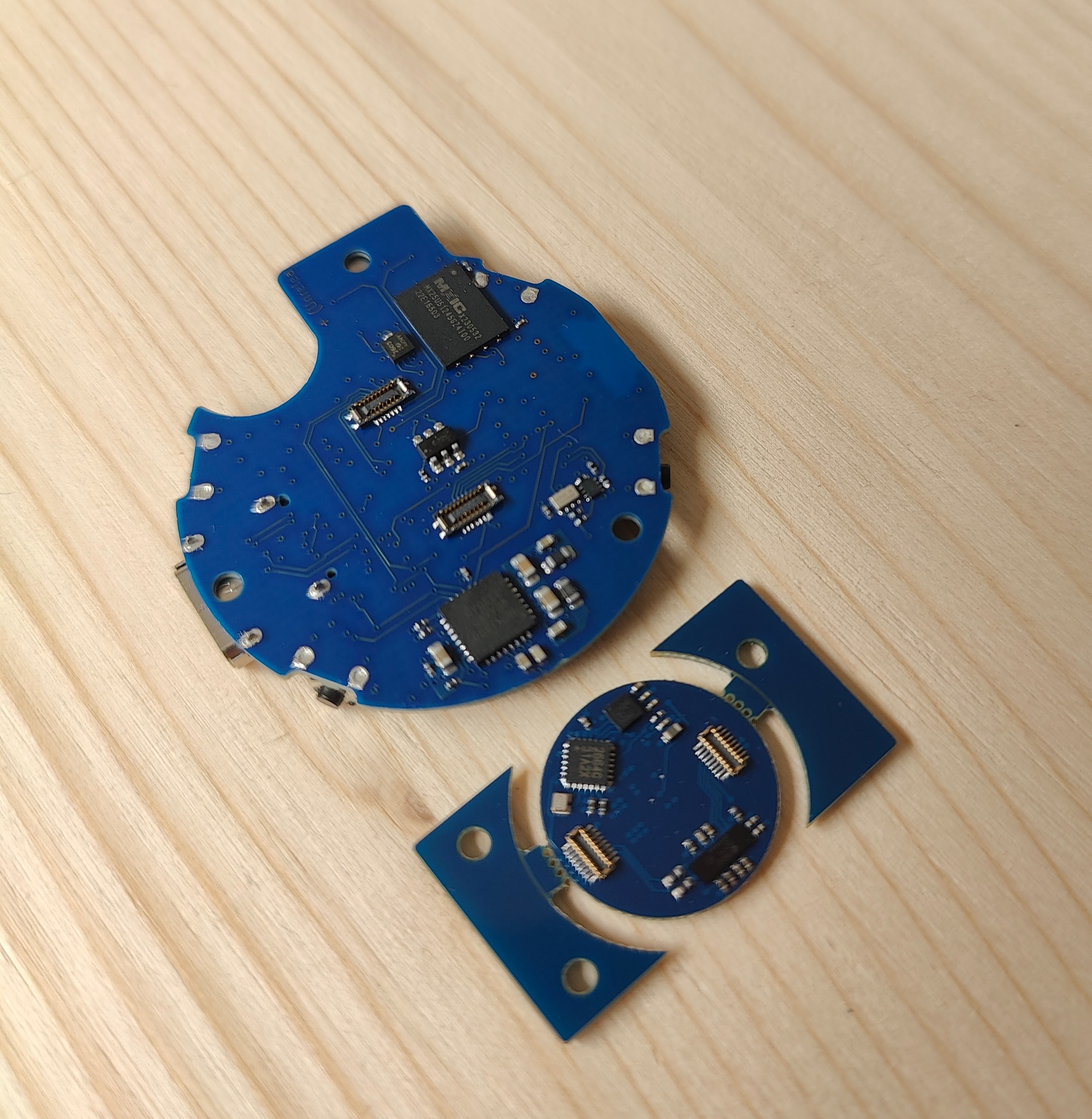 ZSWatch main PCB and heart-rate extension PCB